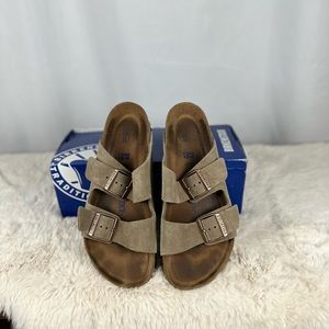 Birkenstock Suede Arizona Sandals | Taupe | Size 39